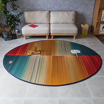 イケヒコ・コーポレーション D.STYLE い草ラグ 8235930 190×210cm 楕円形 レッド