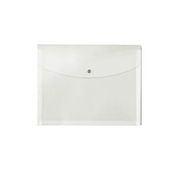 （まとめ）プラス ポケット付エンベロープ 横型マチ付 透明【×20セット】
