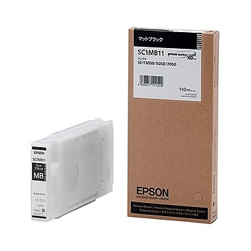 (まとめ）エプソン EPSON インクカートリッジ マットブラック 110ml SC1MB11 1個【×3セット】