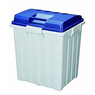 日本製 ブルー角型ゴミ箱 ふた付き大型90型 約幅54cm 連結ハンドルペール屋外使用可能