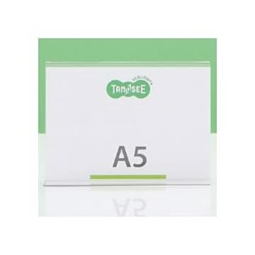 (まとめ) TANOSEE 再生PETサインスタンド 両面用 A5ヨコ 1個  【×30セット】