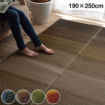 い草 ラグマット 【グラデーション 約190×250cm】 制菌 抗菌防臭 防滑 不織布 小林製薬 持続性抗菌剤 KOBA-GUARD