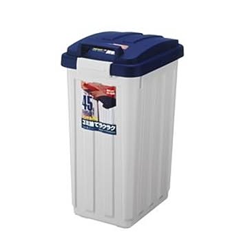 8個セット 32cm幅 大型ゴミ箱 45L ブルー ハンドル付 ロック機能 カラー分別用 屋外使用可