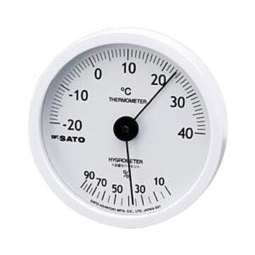（まとめ） 佐藤計量器 温湿度計 ホワイティ 1022-00 1個入 【×2セット】