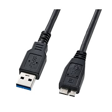 (まとめ)サンワサプライ USB3.0マイクロケーブル(A-MicroB)1.8m KU30-AMC18BK×2セット