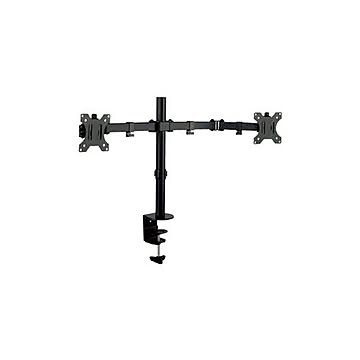 （まとめ）グリーンハウス 5軸式モニターアーム 2画面 GH-AMEA2H-BK【×3セット】