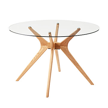 ラウンドテーブル ガラス ダイニングテーブル センターテーブル 机 つくえ テーブル ガラステーブル 丸 幅110cm RTO-11