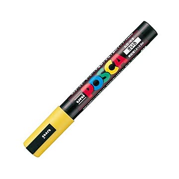 (まとめ) 三菱鉛筆 水性マーカー ポスカ 中字丸芯 黄 PC5M.2 1本 【×30セット】