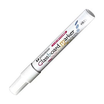 （まとめ）馬印 グラスボードマーカー ホワイトBGB-W 1本【×50セット】