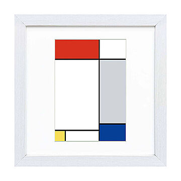 Piet Mondrian（ピエト モンドリアン）  赤・黄・青のコンポジション アートポスター（フレーム付き） m11655
