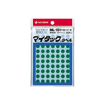 （まとめ） ニチバン カラーラベル 一般用 ML-151 一般用（単色） 8mm径 ML-1513 緑 1P入 【×10セット】