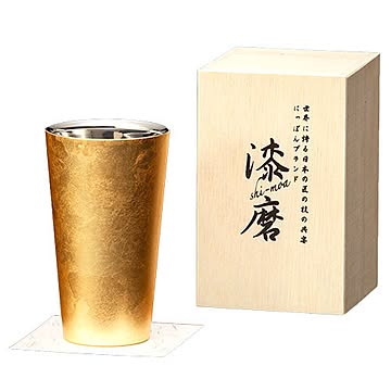 ウチキ 漆磨 漆塗りカップ 箔衣(はくごろも) ストレートカップ (二重構造) SCW-L801