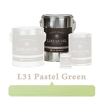国産自然塗料 LOHAS material（ロハスマテリアル） LOHAS OIL（ロハスオイル） カラー L31：パステルグリーン