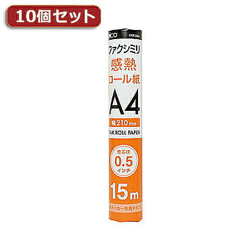 10個セット ミヨシ 各メーカー共用タイプ FAX用感熱ロール紙 FXK15AH-1X10 管理No. 4589453405298