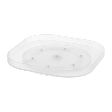 tower タワー (山崎実業) 冷蔵庫中回転式トレー スクエア Rotating Refrigerator Tray, Square 冷蔵庫内収納 キッチン 瓶 調味料 整理整頓