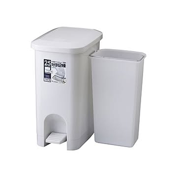 HOME＆HOME ペタルペール ダストボックス 4セット 25PW フタ付き グレー PP本体