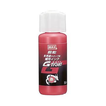 （まとめ） マックス 多用途スタンプ台専用補充インク赤 55ml ST-55Gアカ 1個 【×5セット】