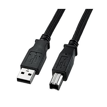 (まとめ)サンワサプライ ナイロンメッシュUSB2.0ケーブル KU20-NM15K×5セット
