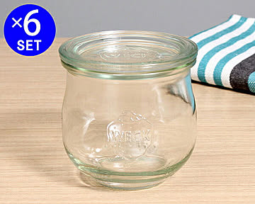 ウェック チューリップシェイプ ガラスキャニスター 370ml 直径Mサイズ 6個セット WE746 WECK Tulip