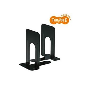 （まとめ）TANOSEE ブックエンド T型 特大 ブラック 20組