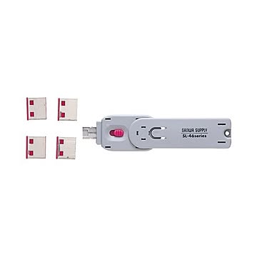 まとめサンワサプライUSBコネクタ取付けセキュリティ レッド SL-46-R 1個×2セット