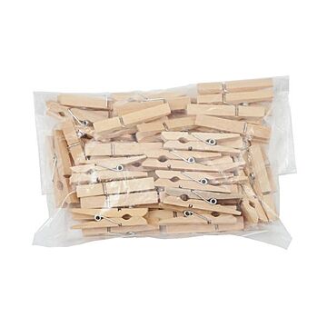（まとめ）キッズ 木製ピンチ（袋詰） 50個×10セット