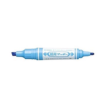 （まとめ） ゼブラ 紙用マッキー ライトブルー 細字1.4〜1.7mm・太字5.6mm 【×30セット】