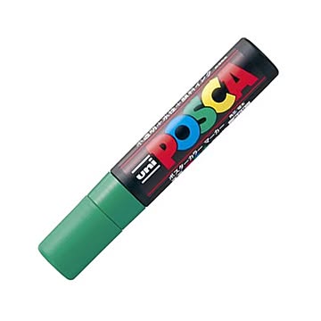 (まとめ) 三菱鉛筆 水性マーカー ポスカ 極太角芯 緑 PC17K.6 1本 【×30セット】