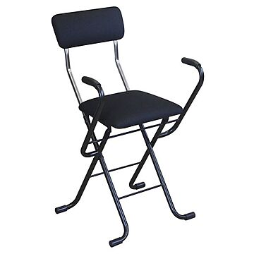 Jメッシュ 折りたたみ椅子 2脚セット ブラック×ブラック 幅46cm 日本製 スチール