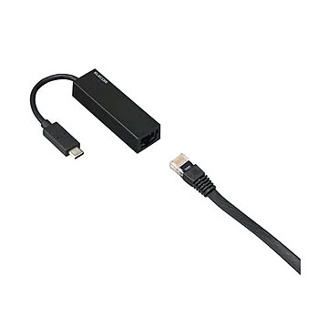 （まとめ）エレコム 有線LANアダプターGiga対応 USB3.1(Type-C) ブラック EDC-GUC3-B 1個【×2セット】