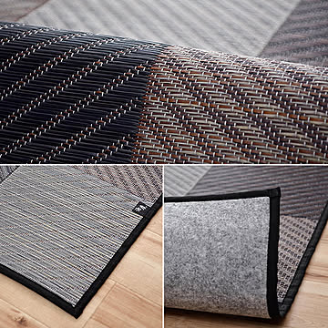 イケヒコ・コーポレーション い草ラグ DXカラフルブロック 140×200cm グレー