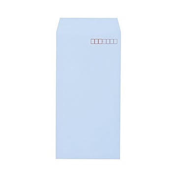 キングコーポレーション ソフトカラー封筒長3 80g／m2 〒枠あり アクア 業務用パック 161310 1箱（1000枚）