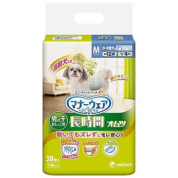 (まとめ）マナーウェア 高齢犬用男の子用おしっこオムツ Mサイズ 38枚 （ペット用品)【×8セット】