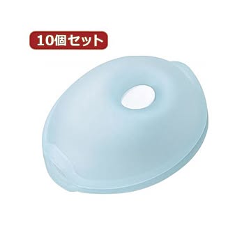 （まとめ）YAZAWA 10個セットくるくるコード巻き クリアブルー KCM4CBX10【×2セット】