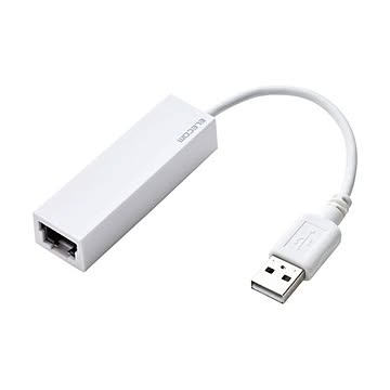 （まとめ）エレコム 有線LANアダプターUSB2.0(Type-A) ホワイト EDC-FUA2-W 1個【×3セット】