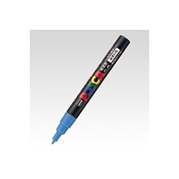 （まとめ） 三菱鉛筆 ユニ ポスカ 細字（0.9-1.3mm） PC-3M.8 水色 1本入 【×10セット】