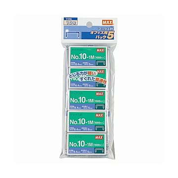 (まとめ) マックス ホッチキス針 小型10号シリーズ 50本連結×20個入 No.10-1M 1パック(5箱)  【×30セット】