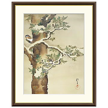 額絵 檜に啄木鳥図 酒井抱一 61x49.5cm 三幸