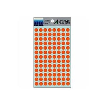 （まとめ） エーワン カラーラベル 丸型9mm径 07005 橙 1P14シート（1456片）入 【×10セット】