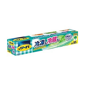 （まとめ）ライオン リード冷凍も冷蔵も新鮮保存バッグ ダブルジッパー LL 1パック（10枚）【×50セット】