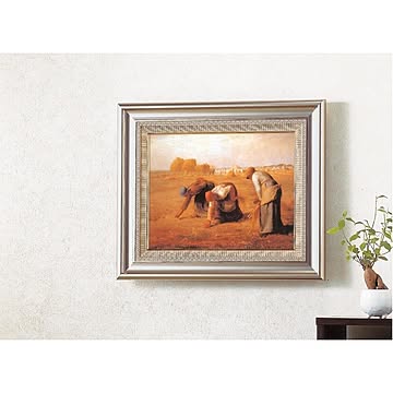 【世界の名画】名画額縁 複製画 絵画額 ■ ミレー名画額Ｆ6AS「落穂拾い」 ひも付き