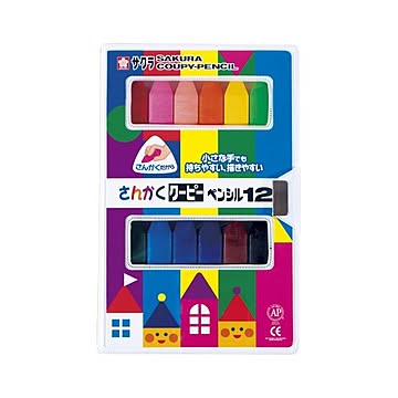 （まとめ） サクラクレパス さんかくクーピーペンシル ソフトケース入 FYL12 入 【×2セット】