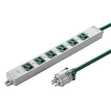 サンワサプライ 医用接地プラグ付き電源タップ TAP-HPM6-3G 管理No. 4969887839904