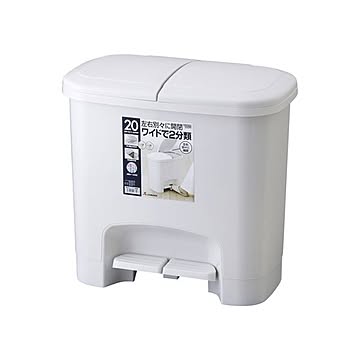 HOME＆HOME フタ付きダストボックス 8セット 2分別 ペタルペール ワイド 20WP グレー PP