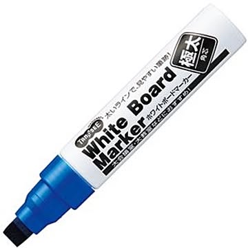 （まとめ） TANOSEE ホワイトボードマーカー 極太角芯 青 1本 【×20セット】