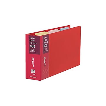 (まとめ) コクヨ 名刺ホルダー(替紙式) 2穴300名 タテ入れ 赤 メイ-30R 1冊  【×30セット】