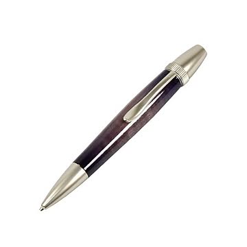 日本製 Air Brush Wood Pen キャンディカラー ボールペン(ギター塗装)【パーカータイプ/芯：0.7mm】Purple/カーリーメイプル