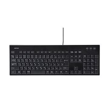 バッファロー（サプライ） USB接続 有線スタンダードキーボード 丸洗い対応モデル ブラック BSKBU12BK