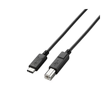 (まとめ)エレコム USB2.0ケーブル(認証品、C-B) U2C-CB05NBK×3セット