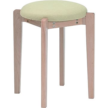 木製 スタッキングスツール ナチュラル×ベージュ 幅40.5×奥行40.5×高さ46.5cm 完成品